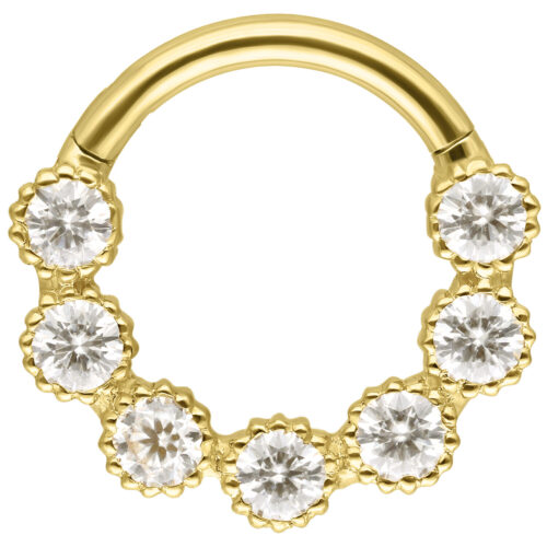 18K Rounded Moissanit Crystal Ring 1.2 x 8.0 mm