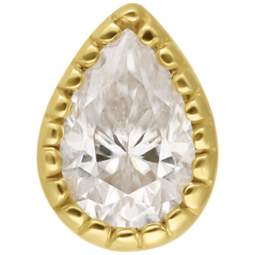 14K Gold Push-Fit Moissanit Crystal Drop Attachment