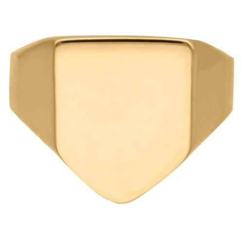 Goldener, gravierbarer Ring aus Chirurgenstahl auf weißem Hintergrund