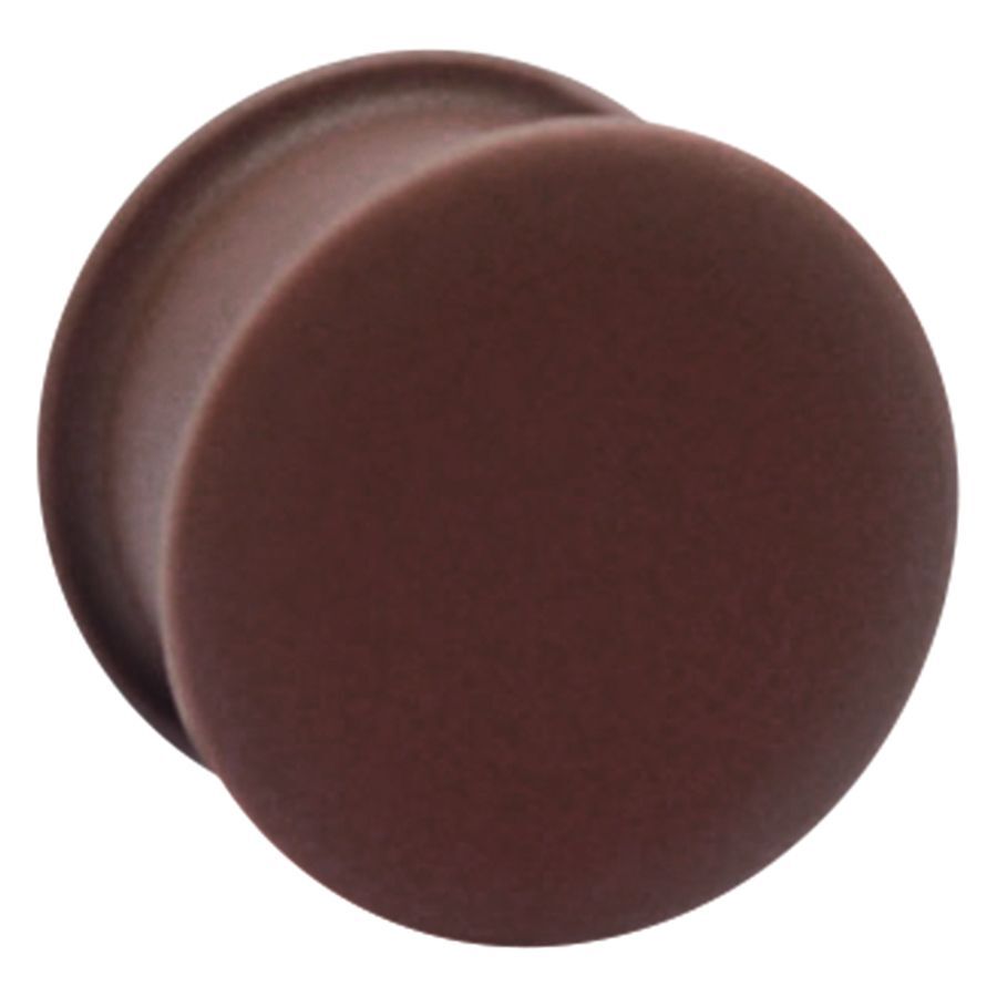 Brauner Silikon Plug auf weißem Hintergrund, Vorderansicht