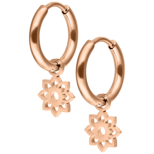 Mini Flower Hoops Pair - Rosegold
