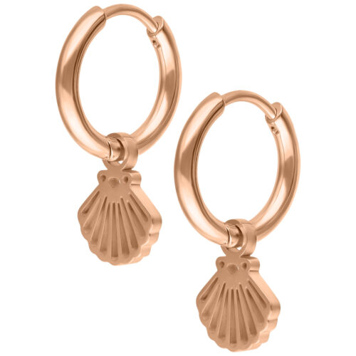 Mini Shell Hoops Pair - Rosegold