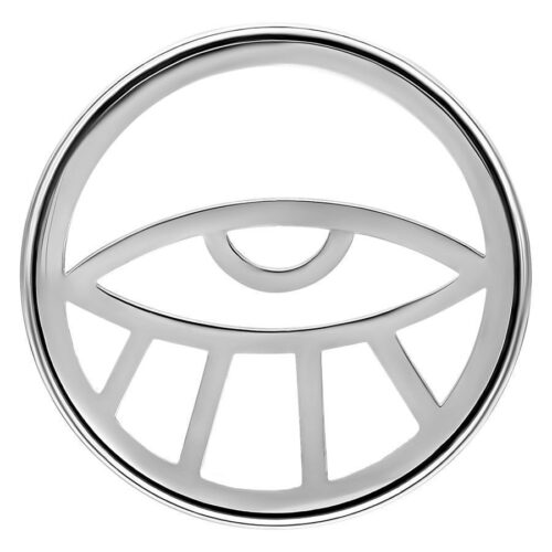 Silberner Tunnel mit Eye-Design auf weißem Hintergrund