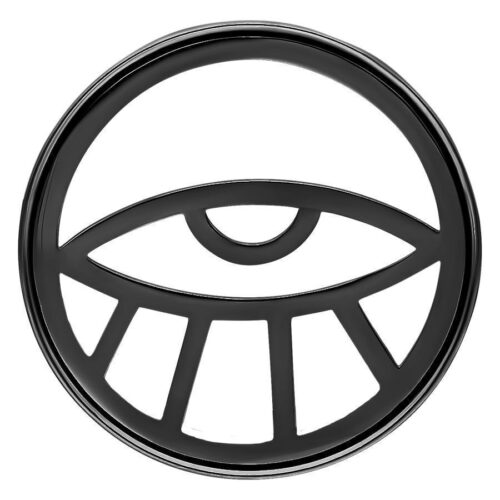 Schwarzer Golden Eye Tunnel Piercing aus Chirurgenstahl, Größe 16,0 mm