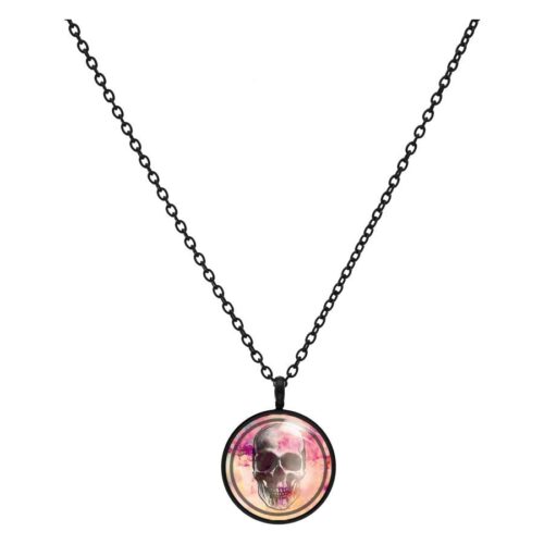 Skull Black Pink Necklace