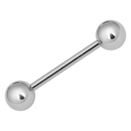 Silberner Barbell mit zwei Kugeln auf weißem Hintergrund