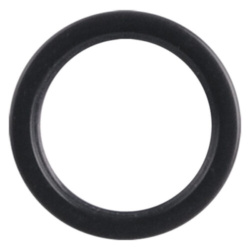 Schwarzer Tunnel Ersatzring aus Acryl mit 5,0 mm Innendurchmesser auf weißem Hintergrund