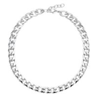 Silberne Chunky Kette aus Chirurgenstahl 316L auf weißem Hintergrund