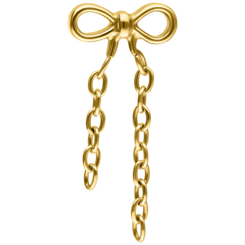 Push Fit Dangling Bow Attachment - Golden Metal
