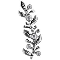 Silberner Titan Aufsatz mit klaren Kristallen auf weißem Hintergrund