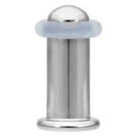 Silberner Piercing-Bullet Retainer aus Titan auf weißem Hintergrund