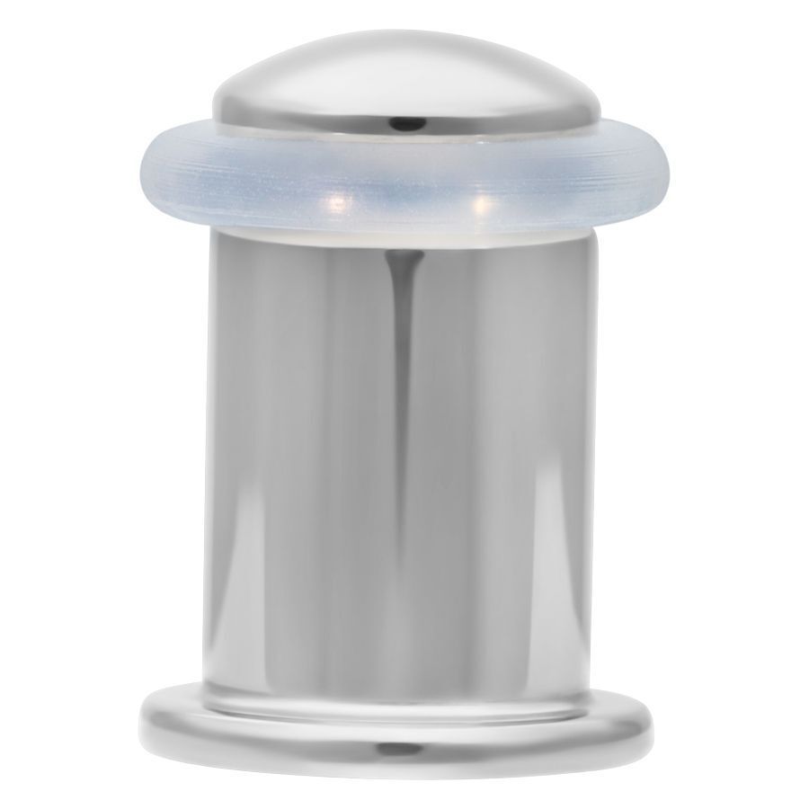 Silberner Bullet Retainer aus Titan, Länge 10 mm, Stärke 7 mm, auf weißem Hintergrund