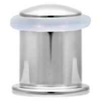 Silberner Bullet Retainer aus Titan, 10,0 mm Stärke und Länge, vor weißem Hintergrund