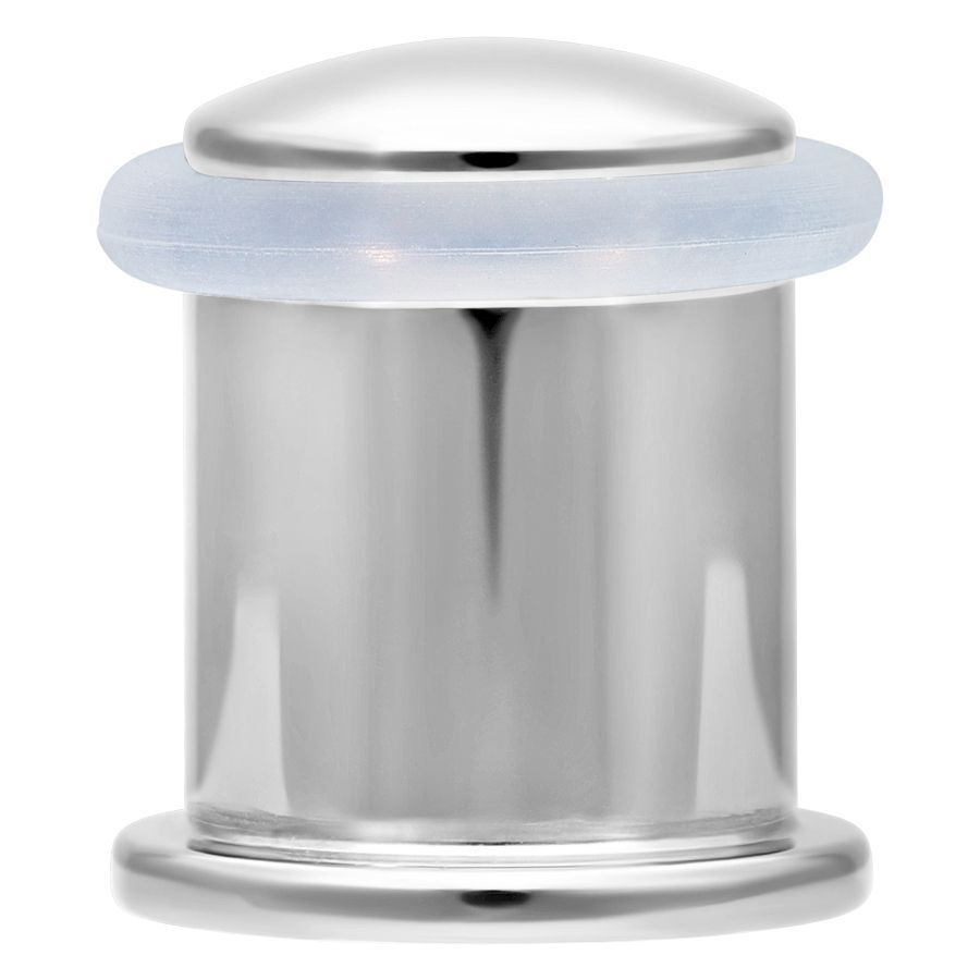 Silberner Bullet Retainer aus Titan, 10,0 mm Stärke und Länge, vor weißem Hintergrund