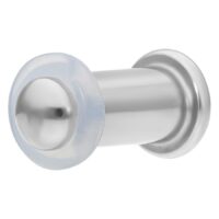 Silberner Bullet Retainer Piercing 8,0 mm auf weißem Hintergrund