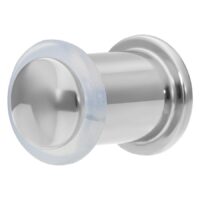 Silberner Bullet Retainer aus Titan, Länge 10mm, Stärke 7mm, auf weißem Hintergrund