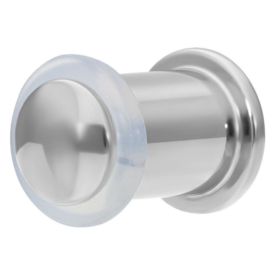 Silberner Bullet Retainer aus Titan, Länge 10mm, Stärke 7mm, auf weißem Hintergrund