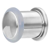 Silberner Bullet Retainer aus Titan, 10,0 mm lang und 10,0 mm stark, auf weißem Hintergrund