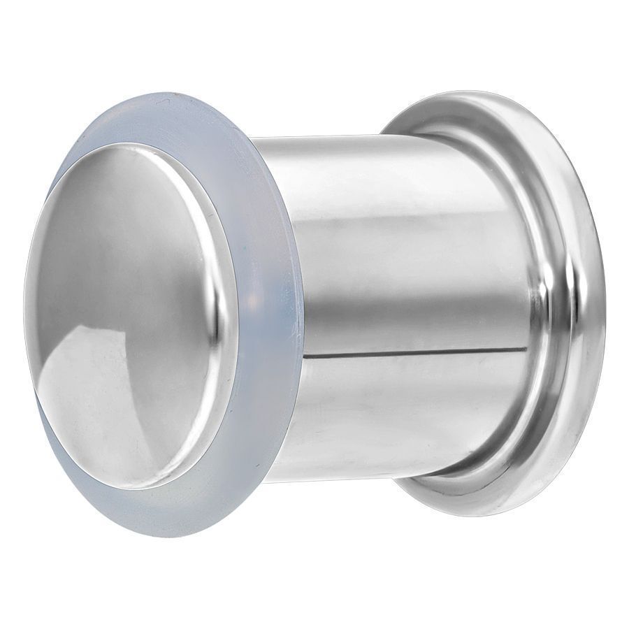 Silberner Bullet Retainer aus Titan, 10,0 mm lang und 10,0 mm stark, auf weißem Hintergrund