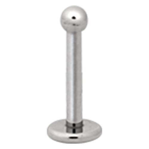 Silbernes Labret aus Titan mit Kugel auf weißem Hintergrund