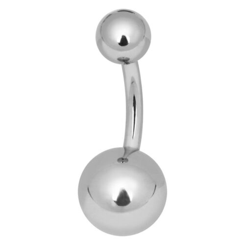 Silbernes Titan Bananabell mit zwei Kugeln auf weißem Hintergrund