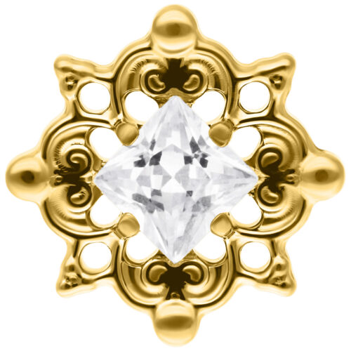 Push Fit Winter Crystal Ornament Attachment - Golden Metal