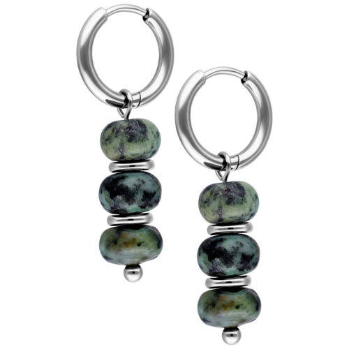 African Turquoise Bubble Hoops (Pair)