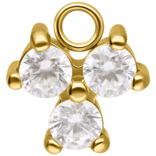 Crystal Trinity Pendant - Golden Metal