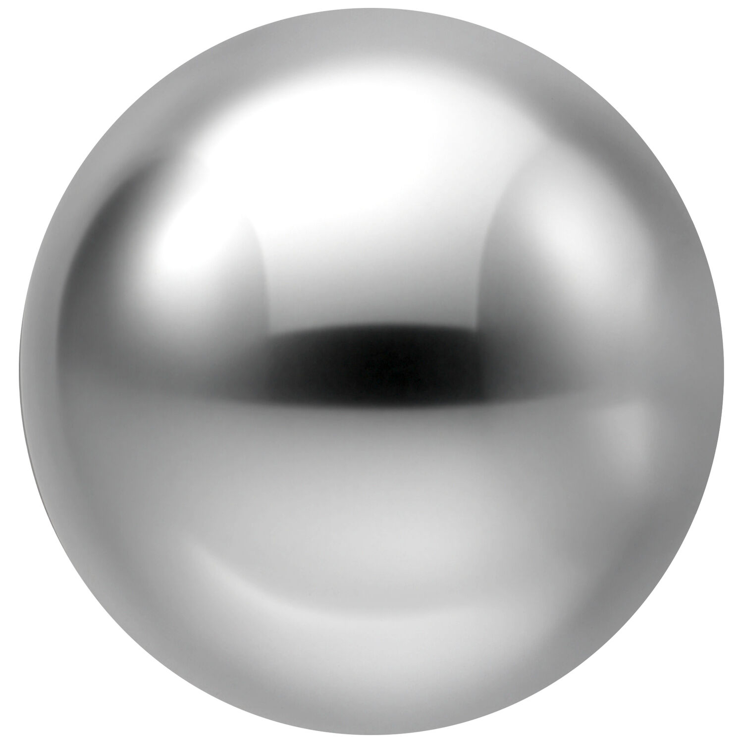 Silberne Titankugel für Push Fit Labrets auf weißem Hintergrund