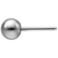 Silberne Titan-Kugel mit Push Fit Stab auf weißem Hintergrund