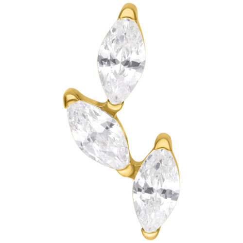 Push Fit Crystal Branch Attachment - Golden Metal