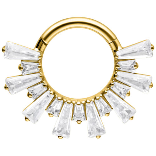 Crystal Sunray Septum Clicker - Golden Metal