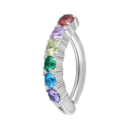 Rainbow Crystal Belly Arch Clicker