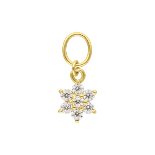 18K Moissanit Flower Pendant