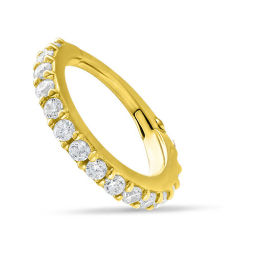 14K Hinged Row Crystal Ring