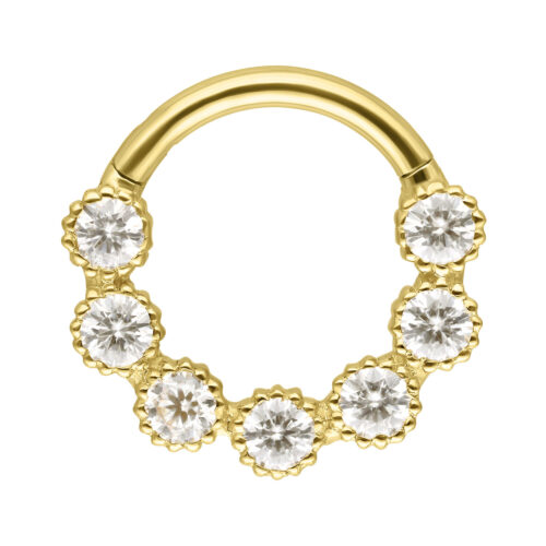 18K Rounded Moissanit Crystal Ring 1.2 x 8.0 mm