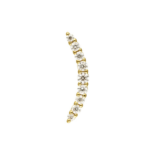 14K Push Fit Moissanit Crystal Bow Attachment