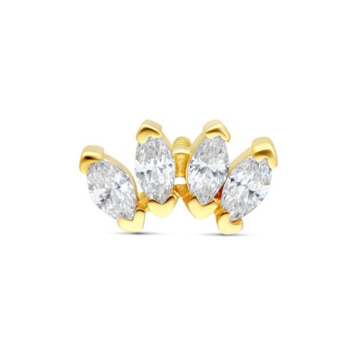 14K Four Crystal Fan Attachment