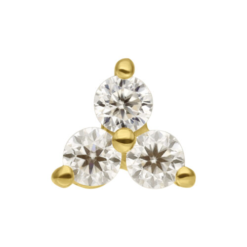 14K Gold Push-Fit Moissanit Trinity Attachment
