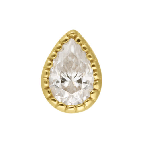 14K Gold Push-Fit Moissanit Crystal Drop Attachment