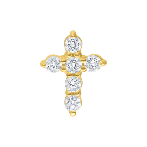 Push Fit Crystal Cross Attachment for Bioplast - Golden Metal