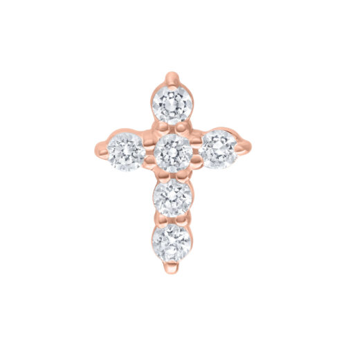 Push Fit Crystal Cross Attachment for Bioplast - Rosegold