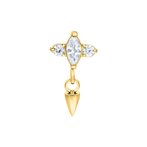 Push Fit Crystal Spike Attachment - Golden Metal