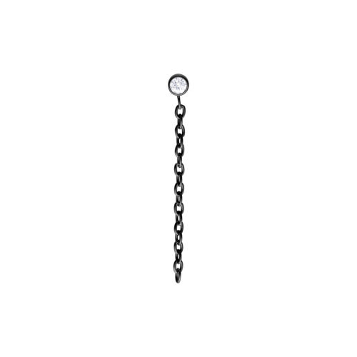 Push Fit Crystal Chain Attachmen - Black Metal