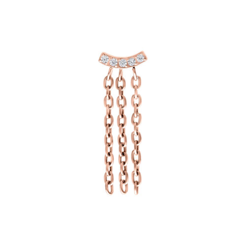Push Fit Crystal Bar Chain Attachment - Rosegold