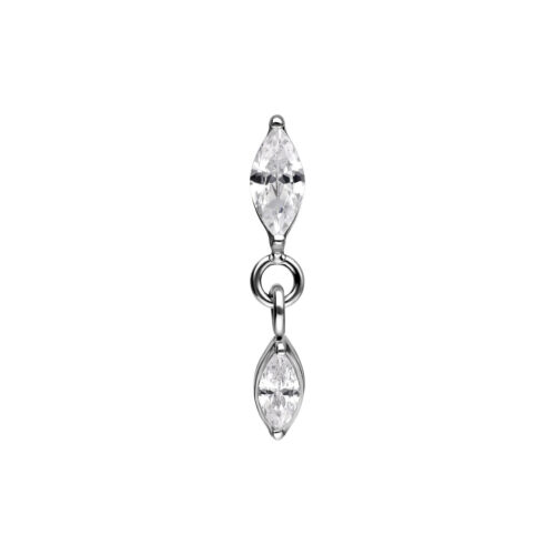 Push Fit Oval Crystal Drop Attachment