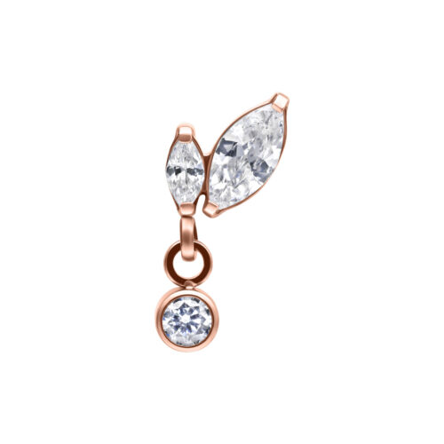 Push Fit Double Marquise with Drop Attachment - Rosegold