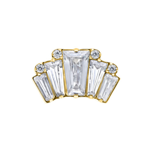 Push Fit Square Crystals Attachment - Golden Metal