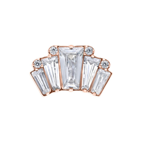 Push Fit Square Crystals Attachment - Rosegold