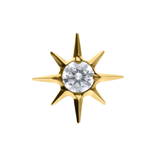 Push Fit Crystal Star Attachment - Golden Metal
